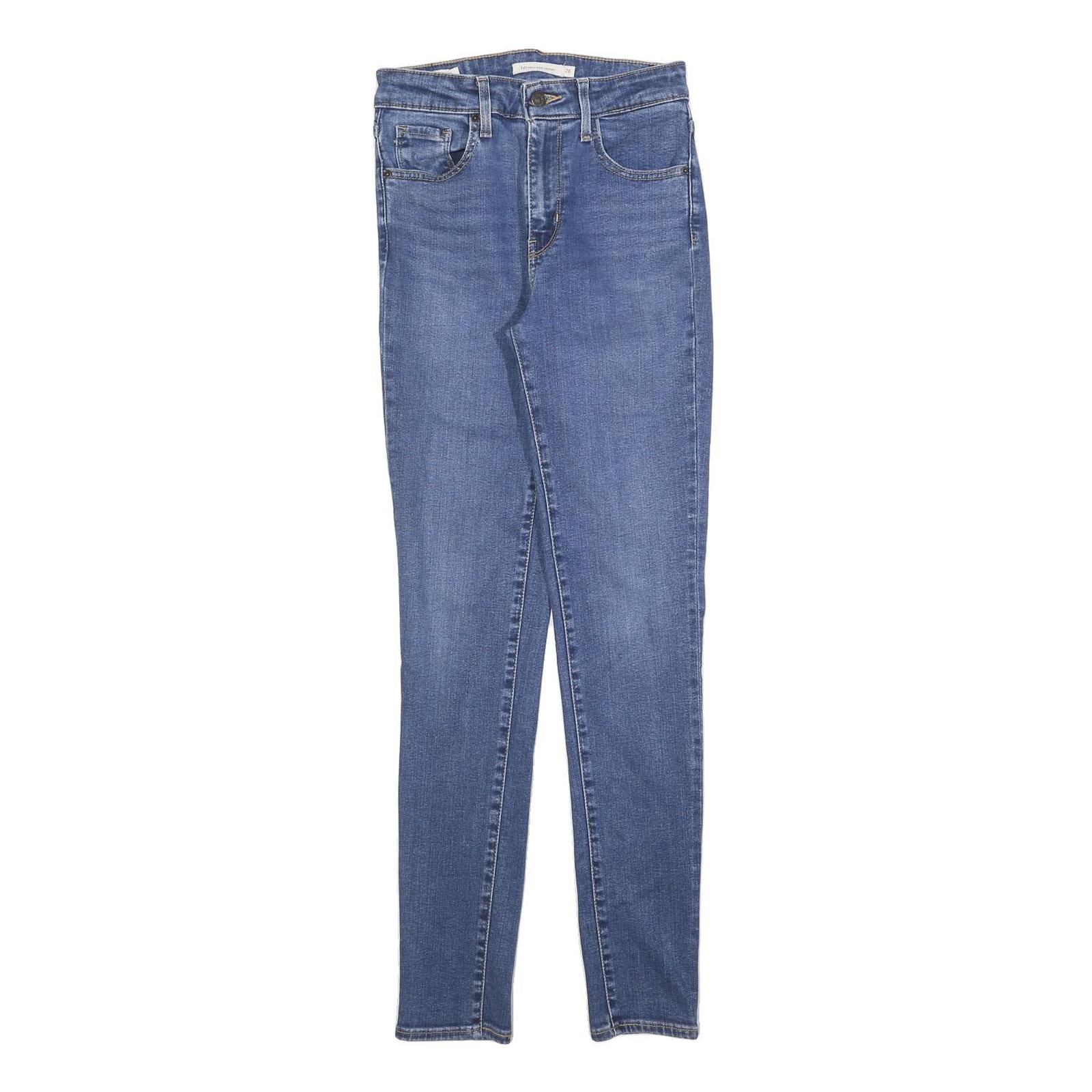 LEVI'S 721 Womens Jeans Blue Slim Skinny Denim Medium W26 L30 Stretch Zip