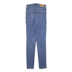 LEVI'S 721 Womens Jeans Blue Slim Skinny Denim Medium W26 L30 Stretch Zip