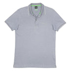 BOSS HUGO BOSS Mens Blue Short Sleeve Plain Polo Shirt L Cotton Casual