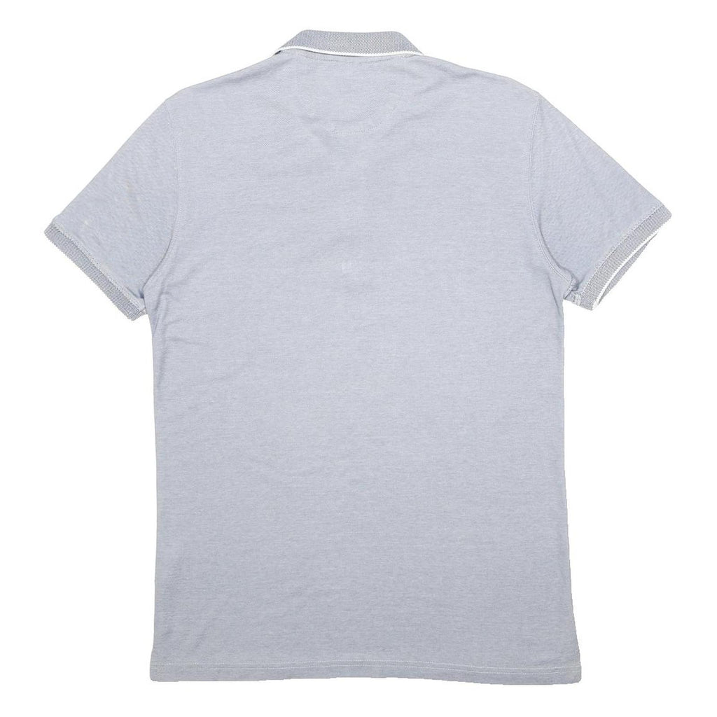 BOSS HUGO BOSS Mens Blue Short Sleeve Plain Polo Shirt L Cotton Casual