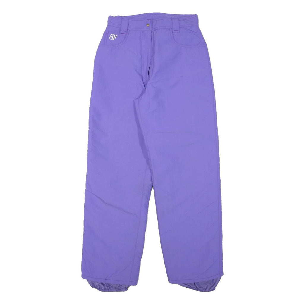Purple Womens Relaxed Fit Straight Leg Trousers W26 L28 Casual Polyester Blend