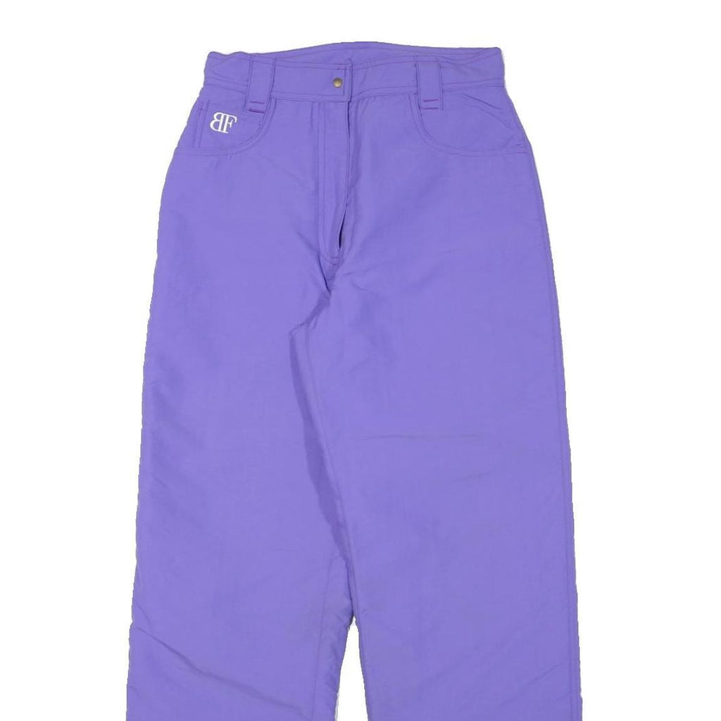 Purple Womens Relaxed Fit Straight Leg Trousers W26 L28 Casual Polyester Blend