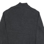 CALVIN KLEIN Mens Charcoal Grey Plain Pullover Jumper Zip Collar Cotton XL