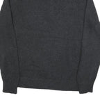 CALVIN KLEIN Mens Charcoal Grey Plain Pullover Jumper Zip Collar Cotton XL