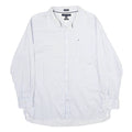TOMMY HILFIGER Mens Blue & White Stripe Shirt 2XL Classic Cotton Button-Up