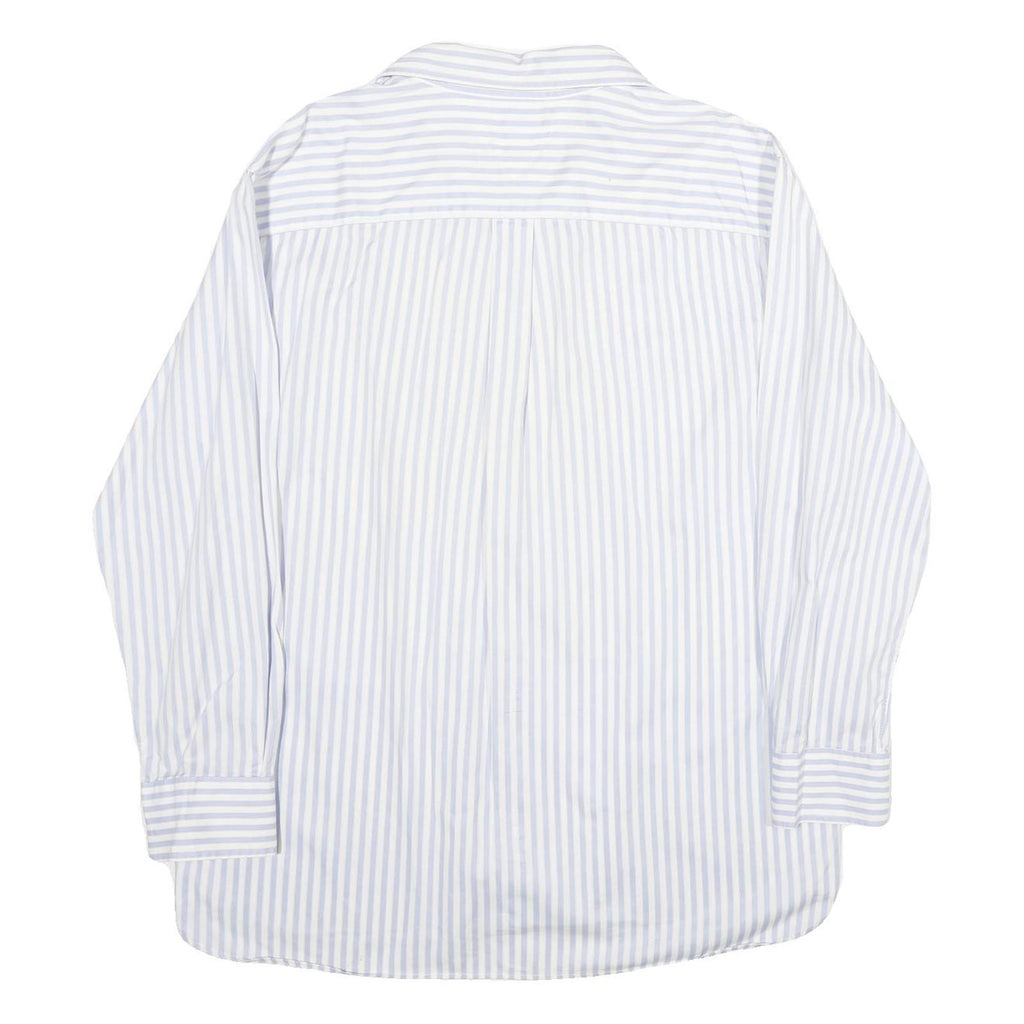 TOMMY HILFIGER Mens Blue & White Stripe Shirt 2XL Classic Cotton Button-Up