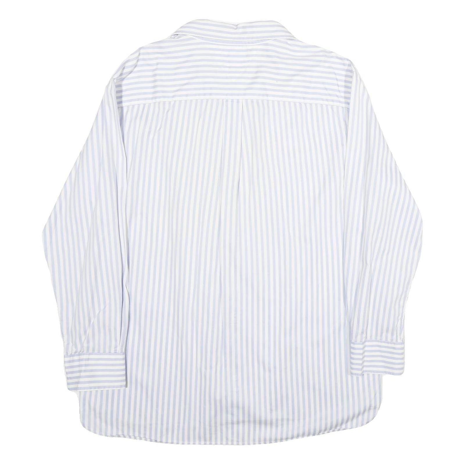 TOMMY HILFIGER Mens Blue & White Stripe Shirt 2XL Classic Cotton Button-Up