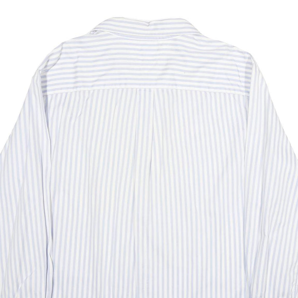 TOMMY HILFIGER Mens Blue & White Stripe Shirt 2XL Classic Cotton Button-Up