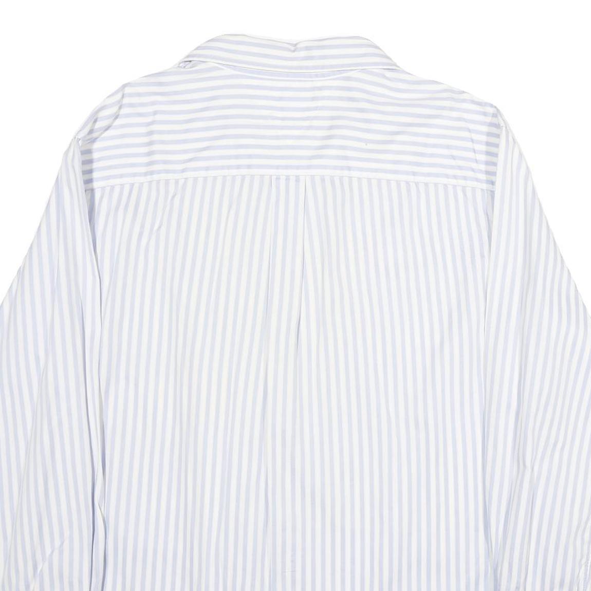 TOMMY HILFIGER Mens Blue & White Stripe Shirt 2XL Classic Cotton Button-Up