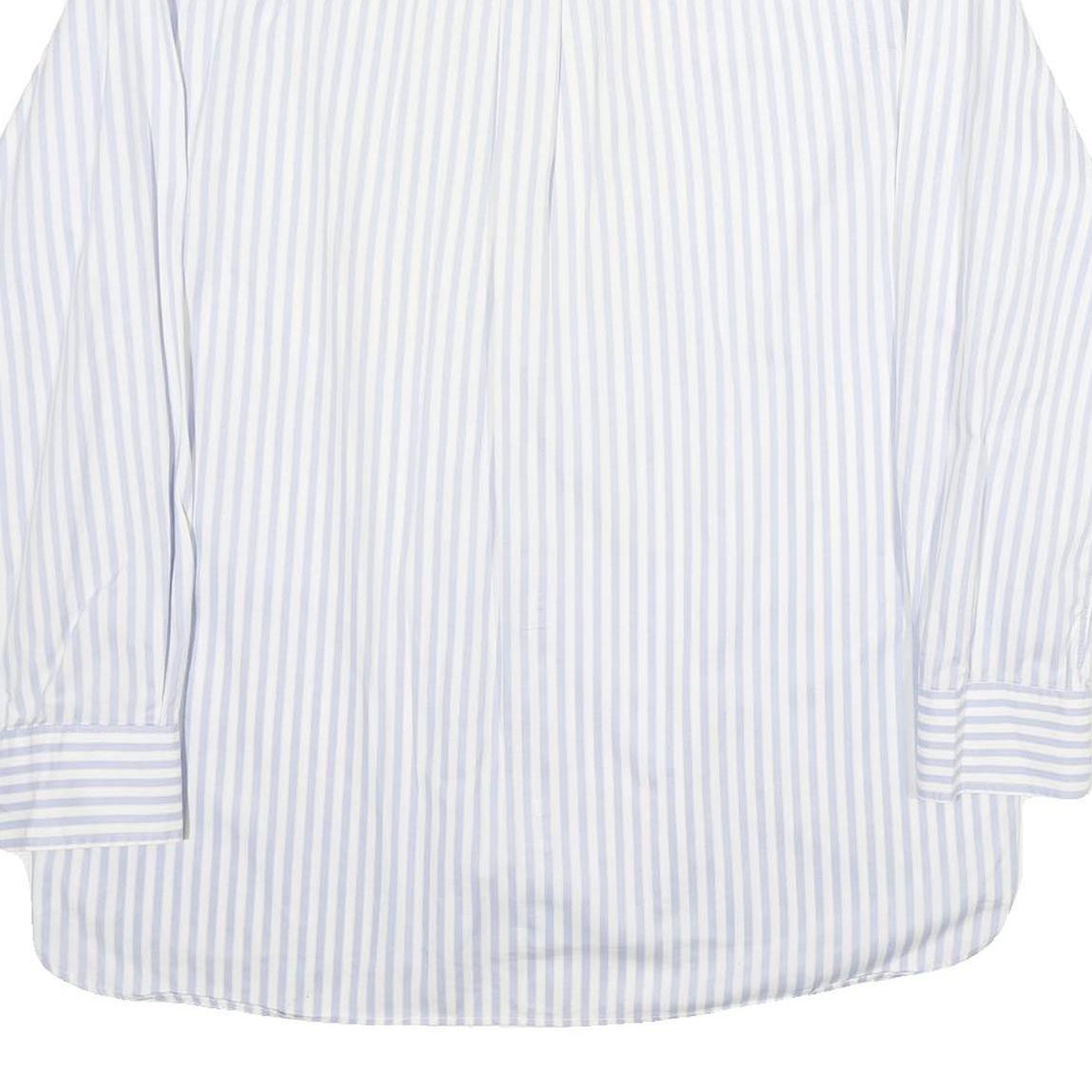 TOMMY HILFIGER Mens Blue & White Stripe Shirt 2XL Classic Cotton Button-Up