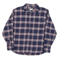 JACHS Mens Blue & White Check Shirt L Cotton Blend Casual Long Sleeve Relaxed