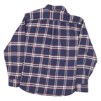 JACHS Mens Blue & White Check Shirt L Cotton Blend Casual Long Sleeve Relaxed
