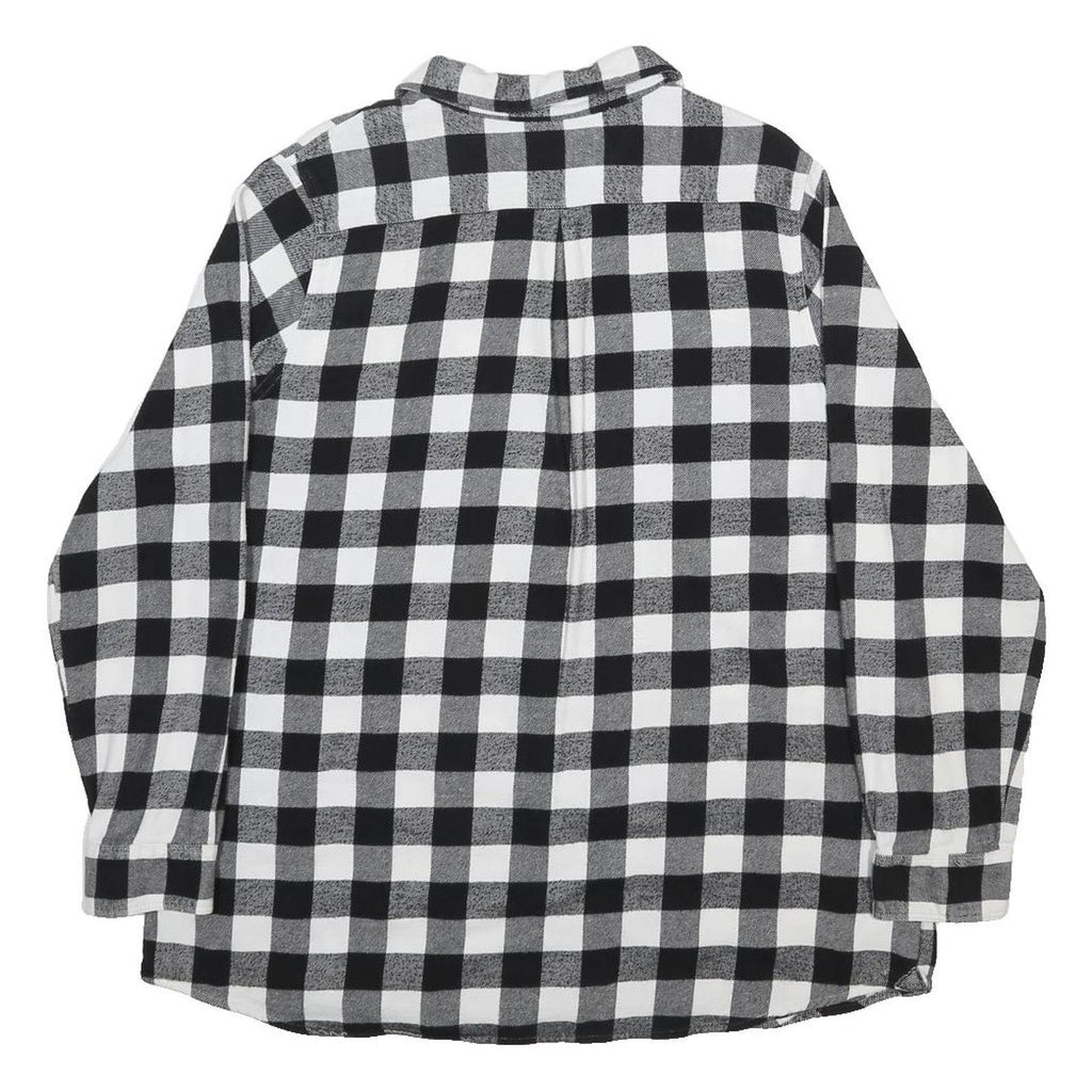 WOOLRICH Mens Black & White Check Shirt XL Cotton Blend Classic Pattern Casual