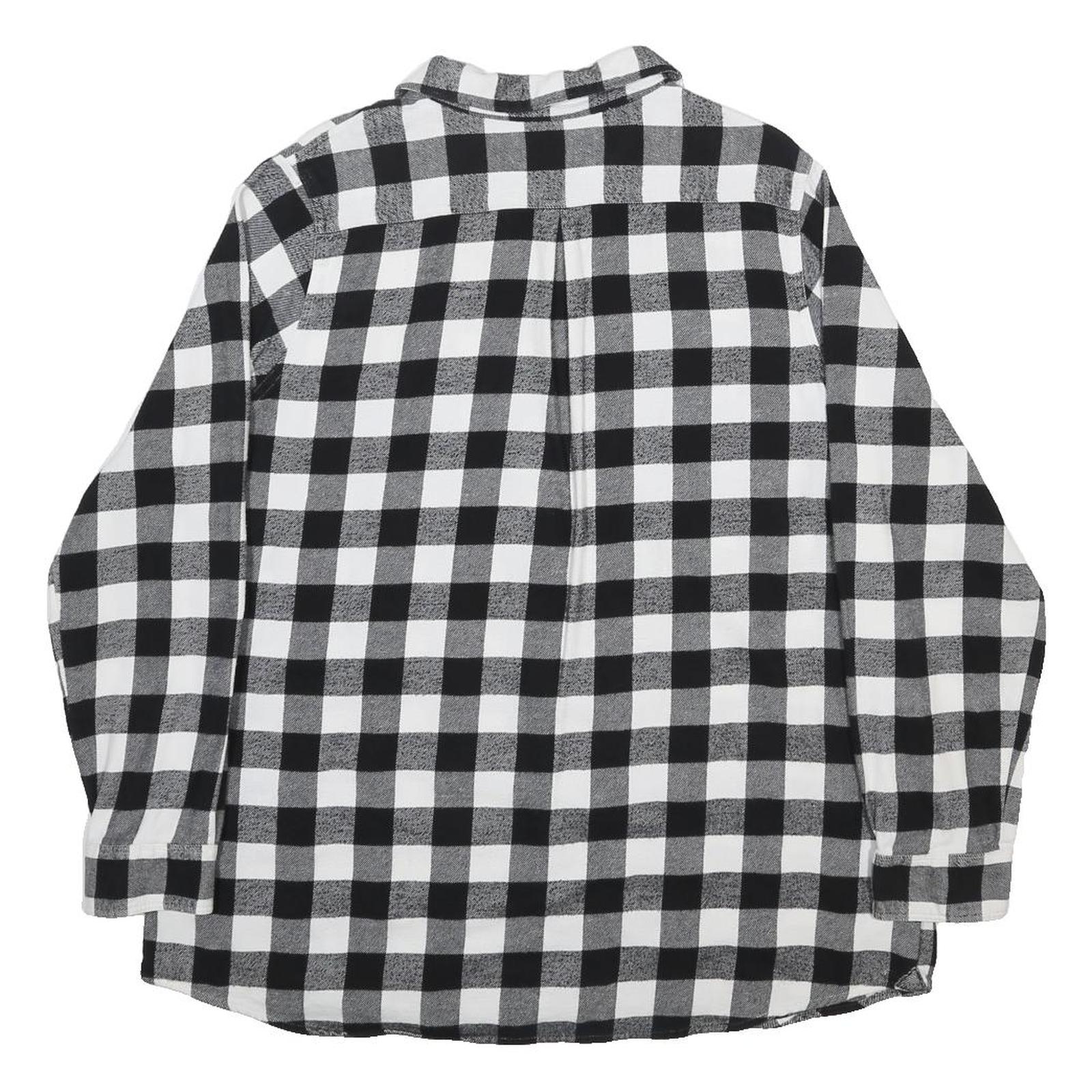 WOOLRICH Mens Black & White Check Shirt XL Cotton Blend Classic Pattern Casual