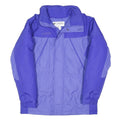 COLUMBIA Womens Blue & Purple Outdoor Jacket L Polyester Blend Zip Plain Long