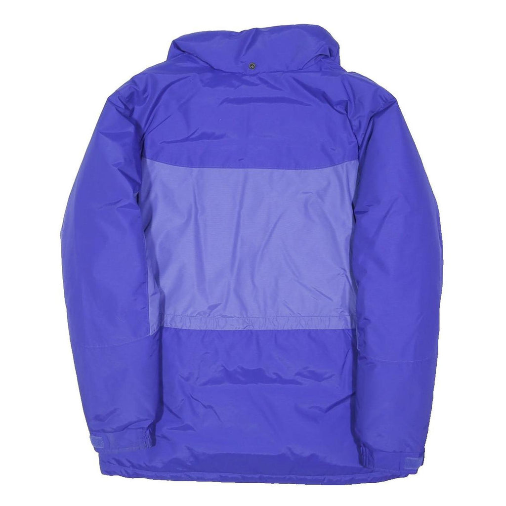 COLUMBIA Womens Blue & Purple Outdoor Jacket L Polyester Blend Zip Plain Long