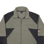 WOOLRICH Mens Grey & Black Zip Polyester Jacket L Fleece Outdoor Casual