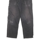 DICKIES Mens Black Cotton Blend Canvas Workwear Trousers W30 L27 Regular Fit