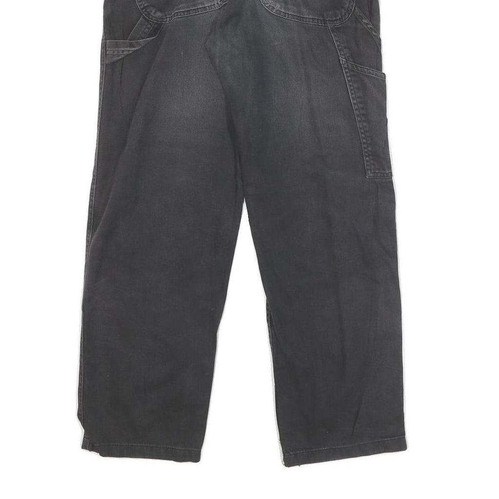 DICKIES Mens Black Cotton Blend Canvas Workwear Trousers W30 L27 Regular Fit