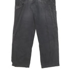 DICKIES Mens Black Cotton Blend Canvas Workwear Trousers W30 L27 Regular Fit