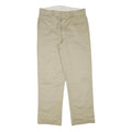 DICKIES Mens Cotton Blend Beige Regular Fit Straight Leg Trousers W34 L31