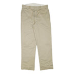 DICKIES Mens Cotton Blend Beige Regular Fit Straight Leg Trousers W34 L31