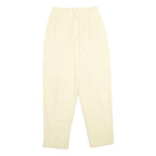CR-4709 Womens Cotton Cream Classic Trousers W26 L30 Zip Closure Casual