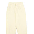 CR-4709 Womens Cotton Cream Classic Trousers W26 L30 Zip Closure Casual