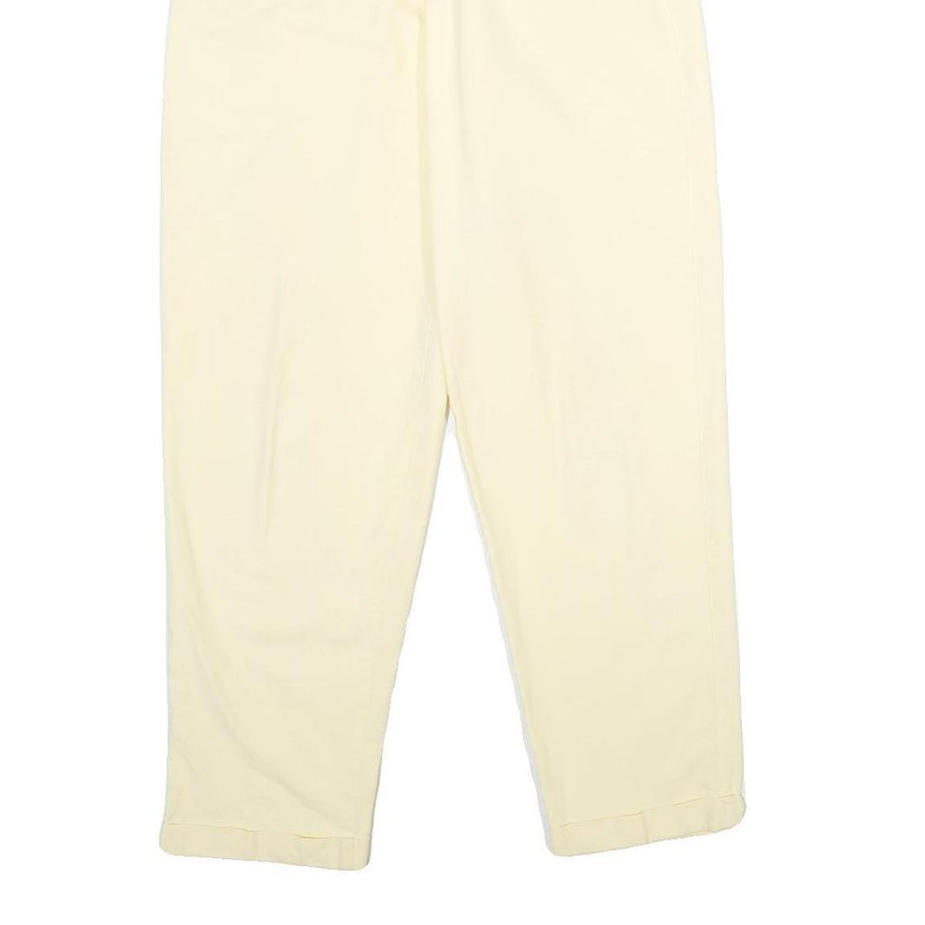 CR-4709 Womens Cotton Cream Classic Trousers W26 L30 Zip Closure Casual