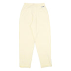 CR-4709 Womens Cotton Cream Classic Trousers W26 L30 Zip Closure Casual