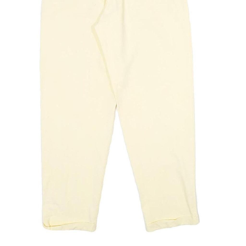 CR-4709 Womens Cotton Cream Classic Trousers W26 L30 Zip Closure Casual