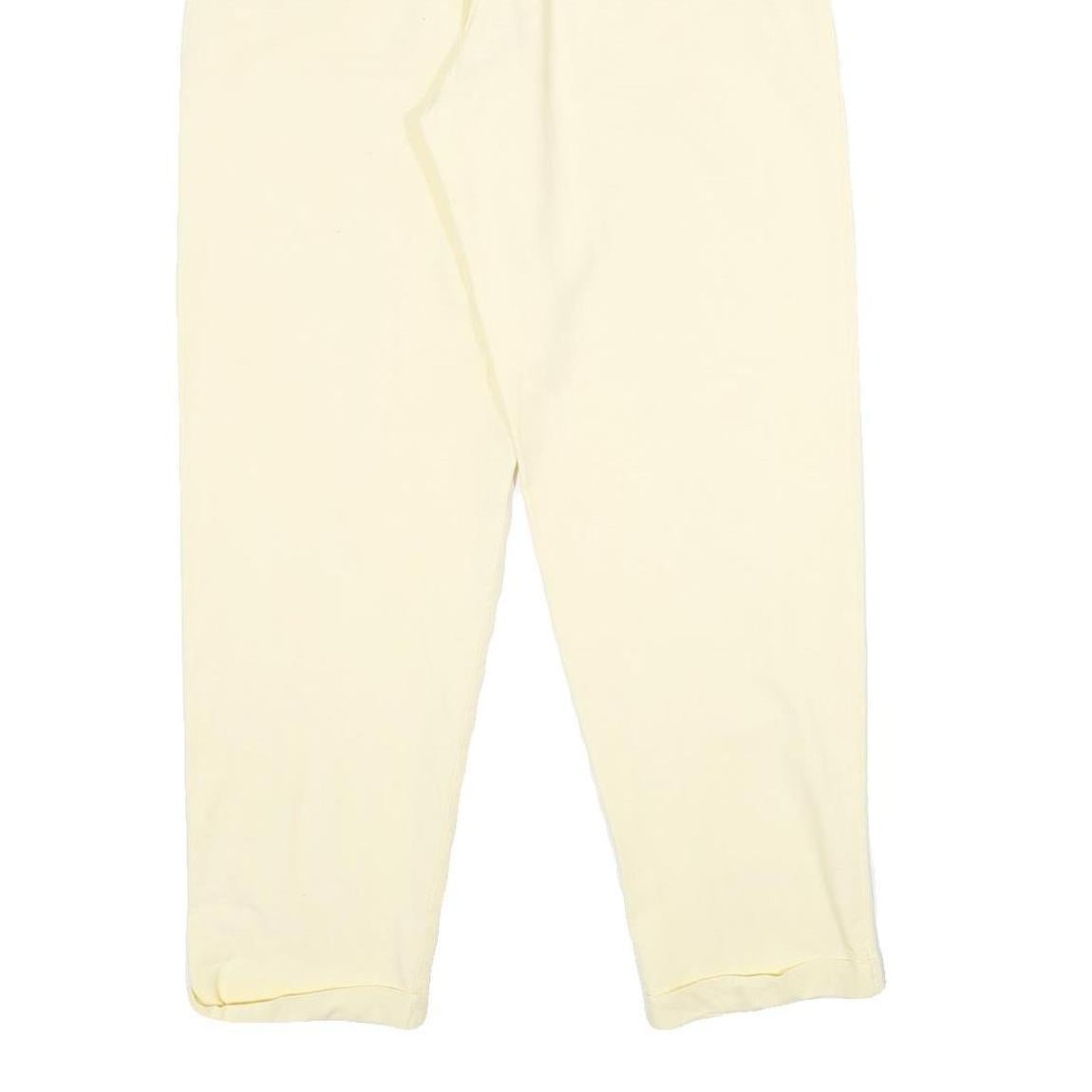 CR-4709 Womens Cotton Cream Classic Trousers W26 L30 Zip Closure Casual