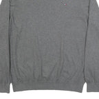 TOMMY HILFIGER Mens Grey Plain Cotton Blend Jumper Crew Neck Basic Knit 2XL