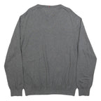 TOMMY HILFIGER Mens Grey Plain Cotton Blend Jumper Crew Neck Basic Knit 2XL