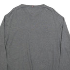 TOMMY HILFIGER Mens Grey Plain Cotton Blend Jumper Crew Neck Basic Knit 2XL