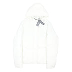 BENCH Womens White Jacket XL Polyester Blend Puffer Hooded Zip Closure