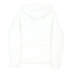 BENCH Womens White Jacket XL Polyester Blend Puffer Hooded Zip Closure