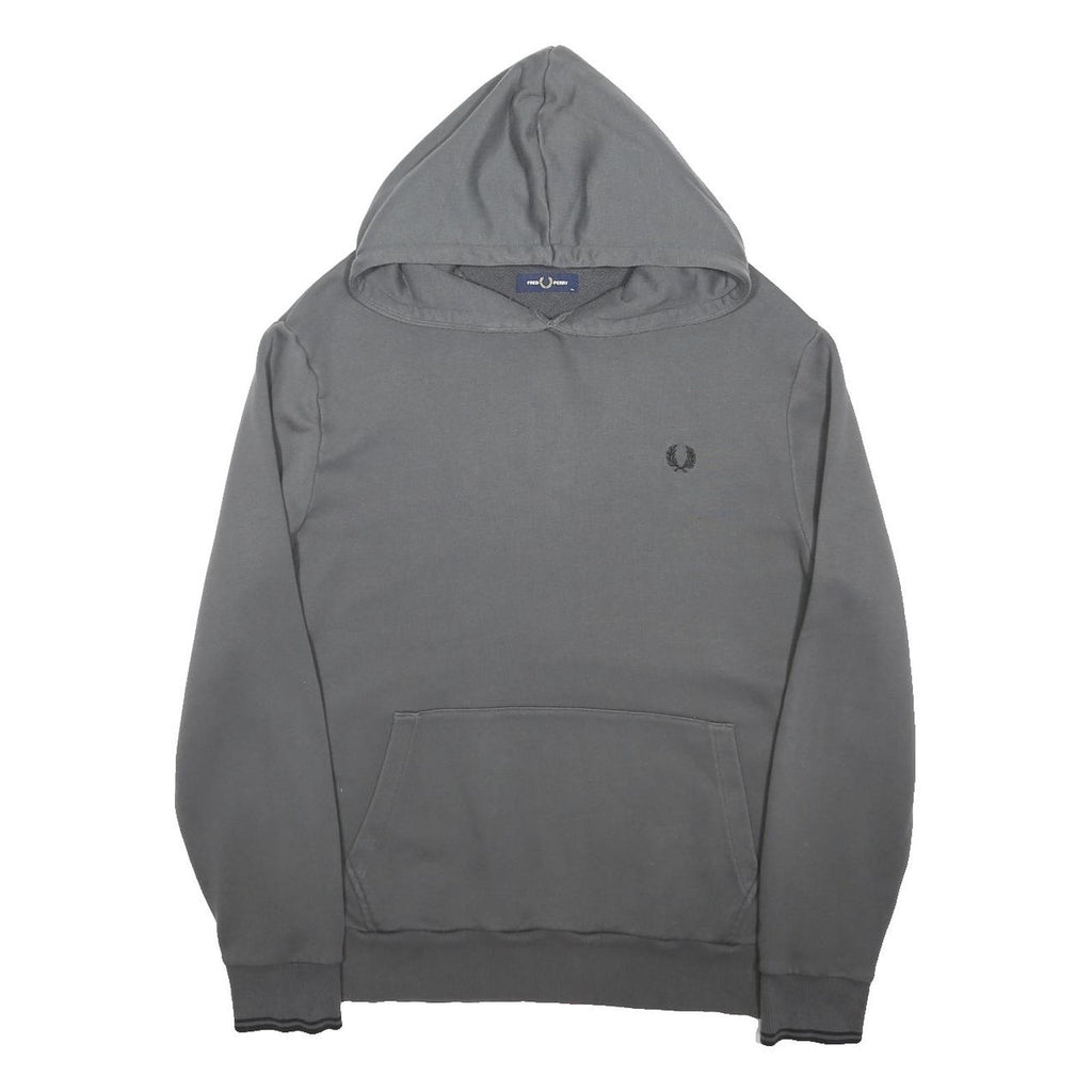 FRED PERRY Mens Grey Hoodie XL Cotton Blend Pullover Casual Hooded Sweatshirt