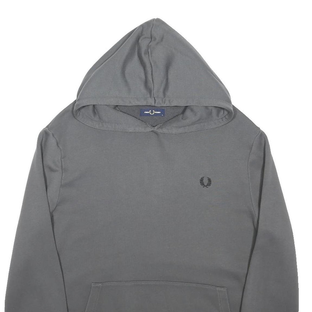FRED PERRY Mens Grey Hoodie XL Cotton Blend Pullover Casual Hooded Sweatshirt