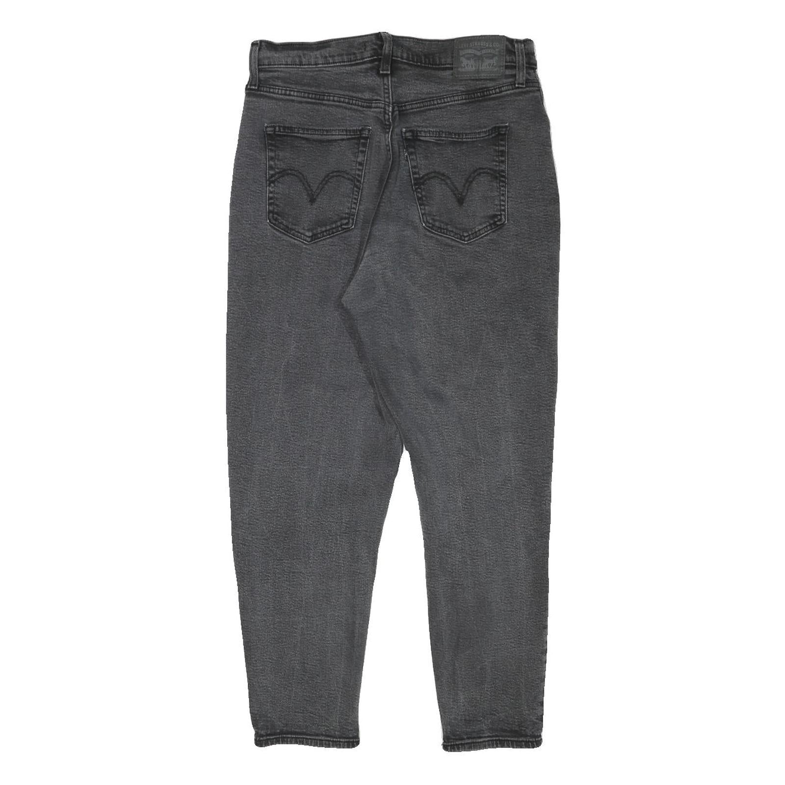 LEVI'S Womens Relaxed Black Denim Jeans W31 L25 Classic Cotton Blend Zip