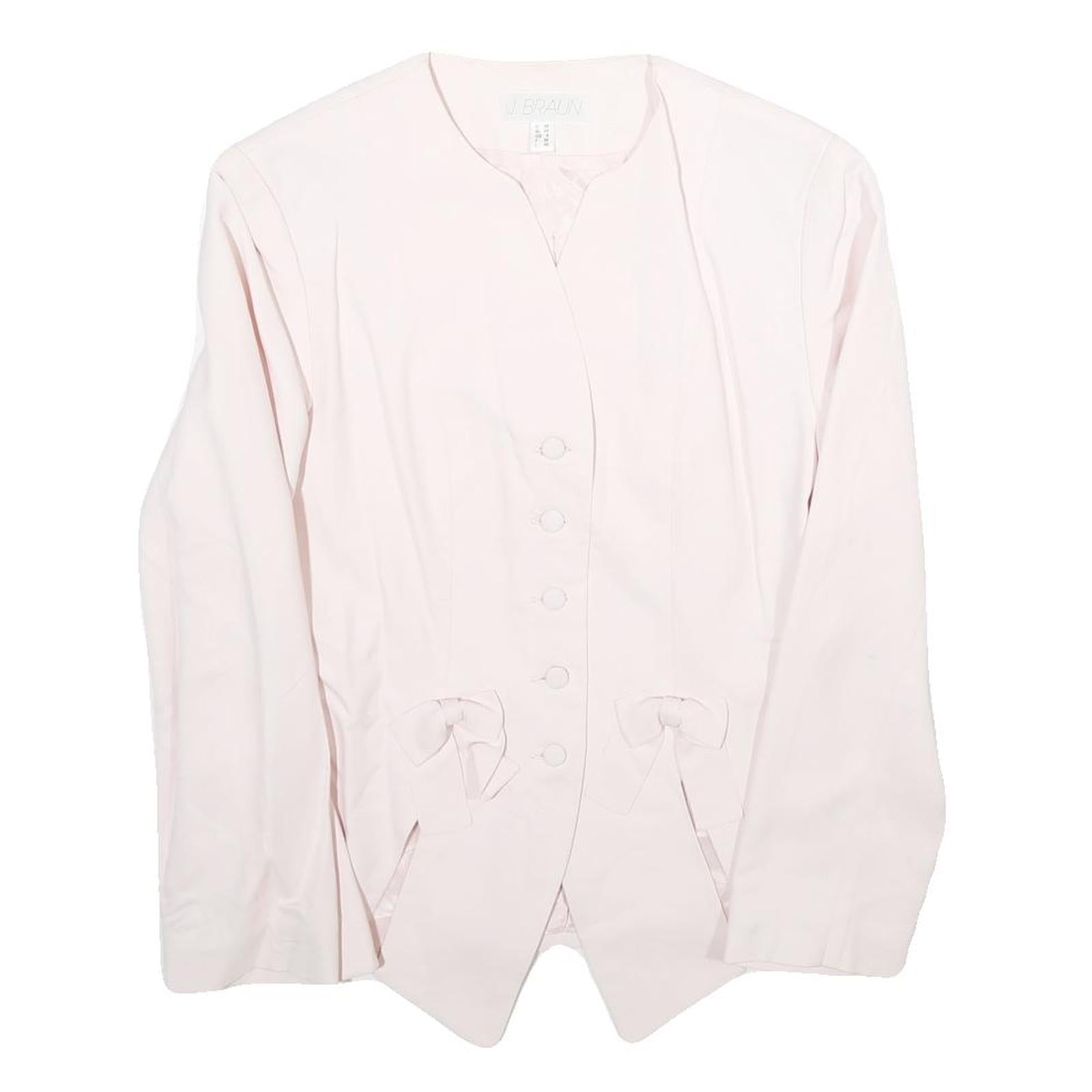 J. BRAUN Womens Cream Button Jacket UK 8 Viscose Blend Classic Tailored