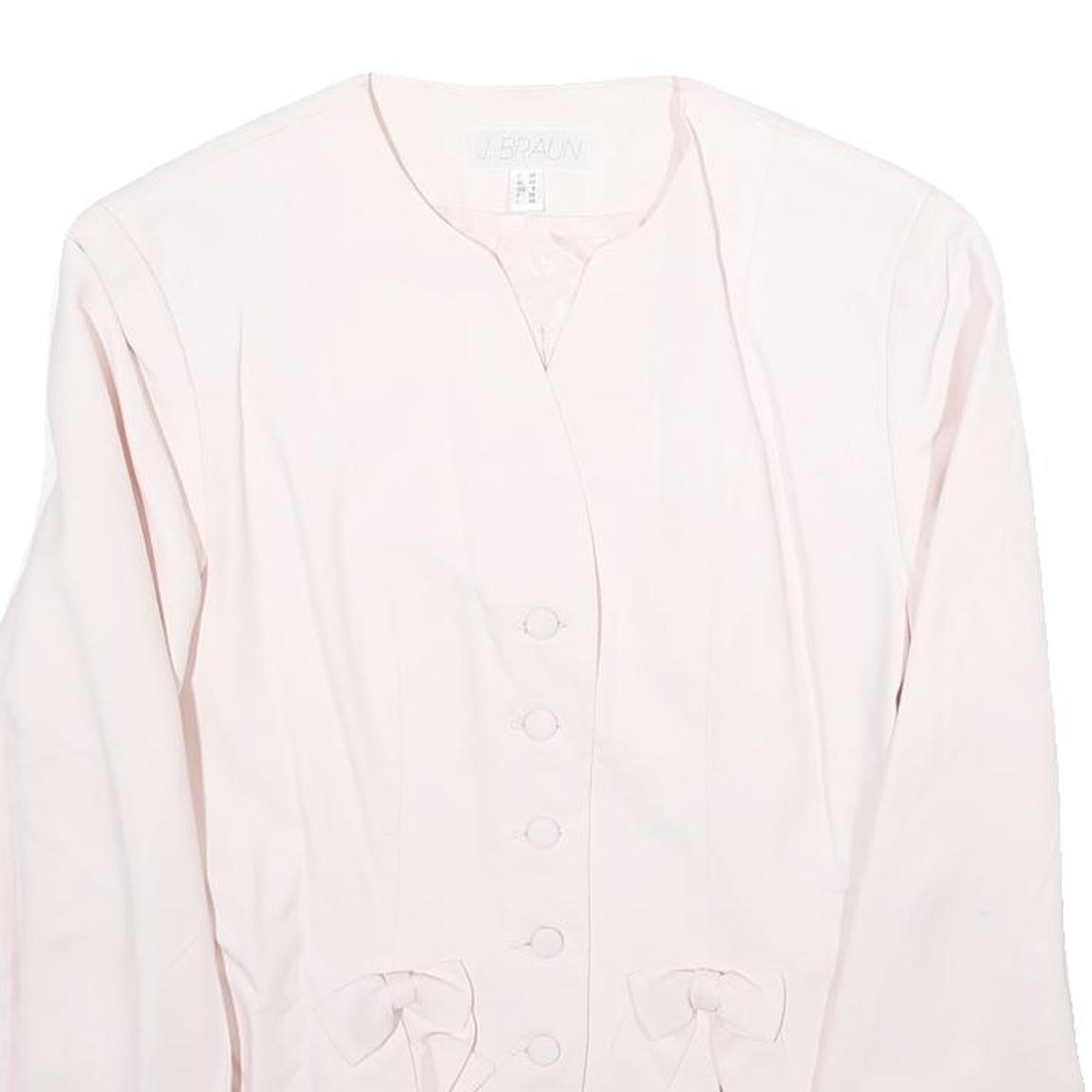 J. BRAUN Womens Cream Button Jacket UK 8 Viscose Blend Classic Tailored