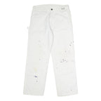 DICKIES Mens Jeans White Relaxed Straight Denim W32 L30 Workwear Clothes