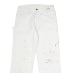 DICKIES Mens Jeans White Relaxed Straight Denim W32 L30 Workwear Clothes