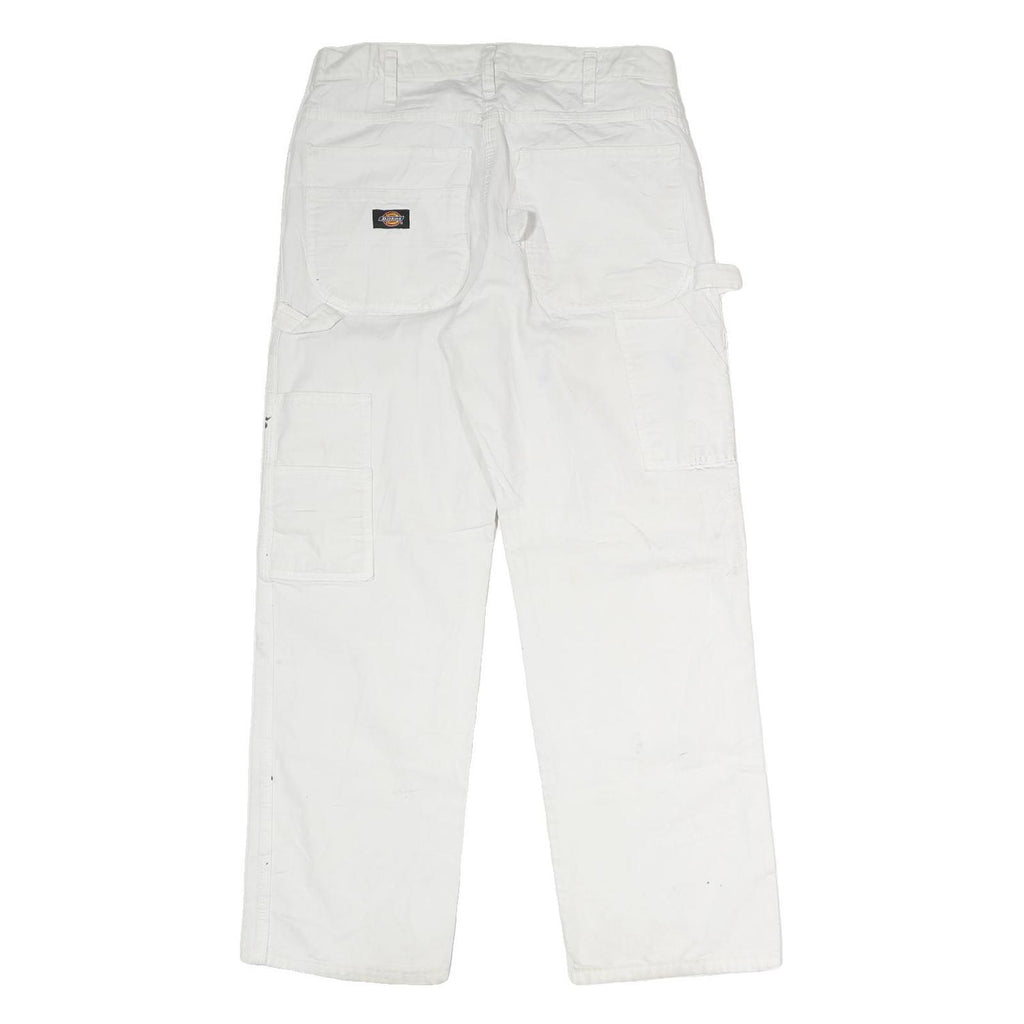 DICKIES Mens Jeans White Relaxed Straight Denim W32 L30 Workwear Clothes