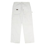 DICKIES Mens Jeans White Relaxed Straight Denim W32 L30 Workwear Clothes
