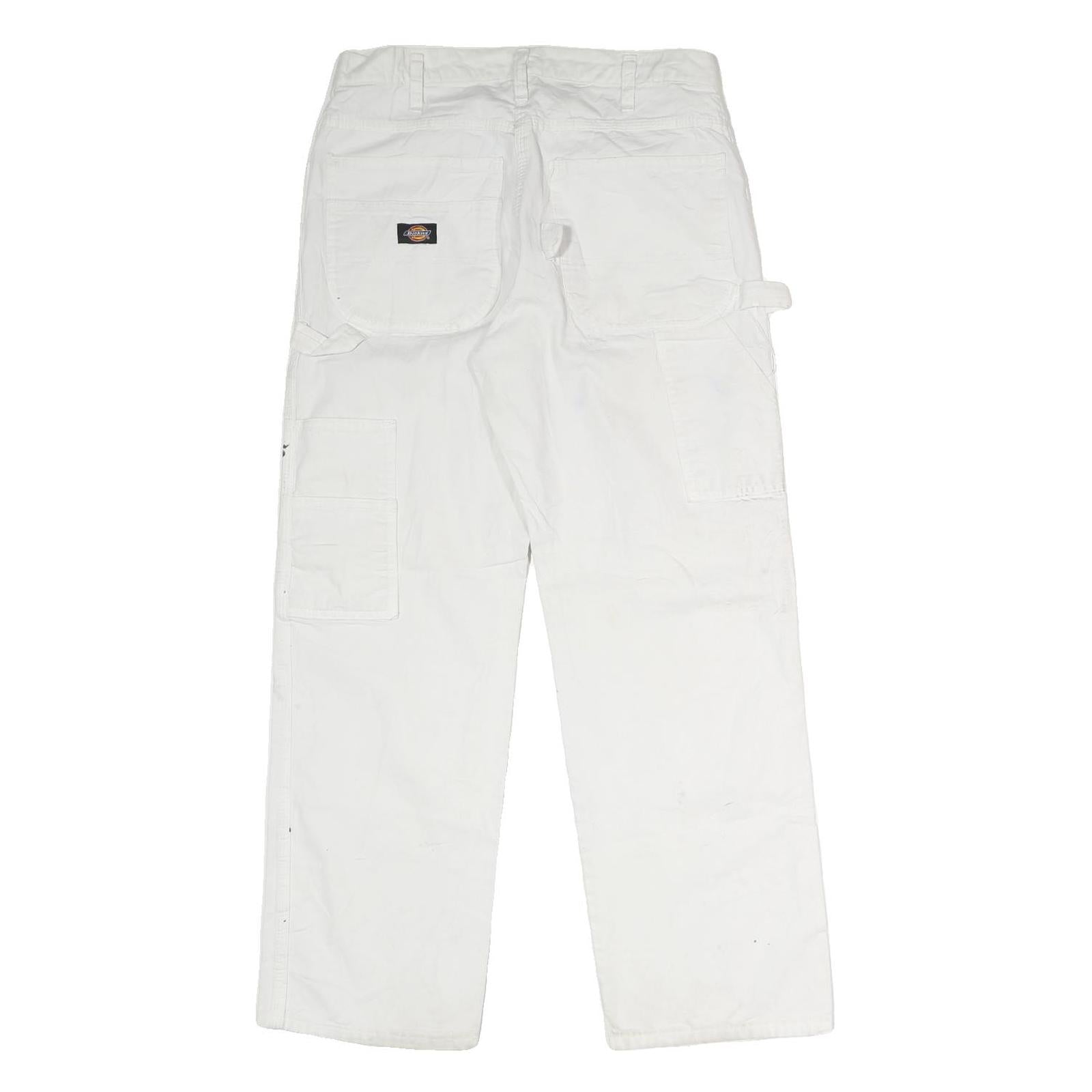DICKIES Mens Jeans White Relaxed Straight Denim W32 L30 Workwear Clothes