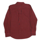 TOMMY HILFIGER Mens Red & Black Check Shirt L Button-Down Collar Cotton