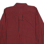 TOMMY HILFIGER Mens Red & Black Check Shirt L Button-Down Collar Cotton