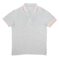 CHAMPION Mens Grey & Peach Short Sleeve Plain Polo Shirt L Cotton Blend